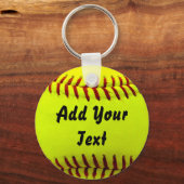 Softball Yellow Softball Sportteam Coach Schlüsselanhänger (Vorderseite)