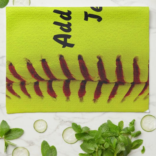 Softball Yellow Softball Sportteam-Trainer Geschirrtuch (Gefaltet)