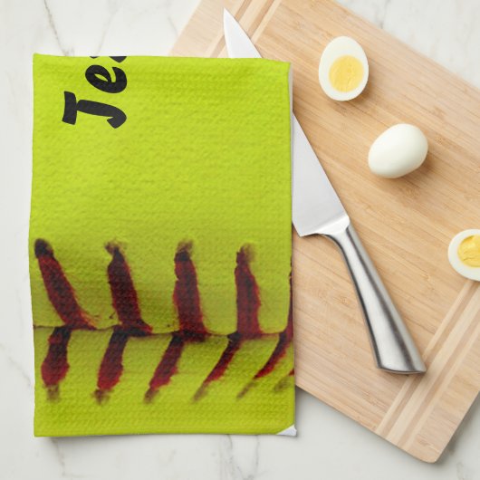 Softball Yellow Softball Sportteam-Trainer Geschirrtuch (Viertel Falte)