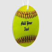 Softball Yellow Softball Sportteam-Trainer Ornament (Vorderseite)