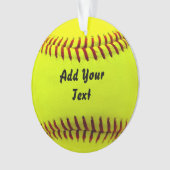 Softball Yellow Softball Sportteam-Trainer Ornament (Vorderseite)