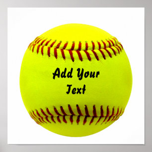 Softball Yellow Softball Sportteam-Trainer Poster