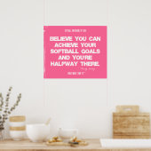 Softball-Zitate in Threads 004 Poster (Küche)