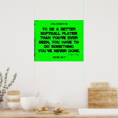 Softball-Zitate in Threads 009 Poster (Küche)