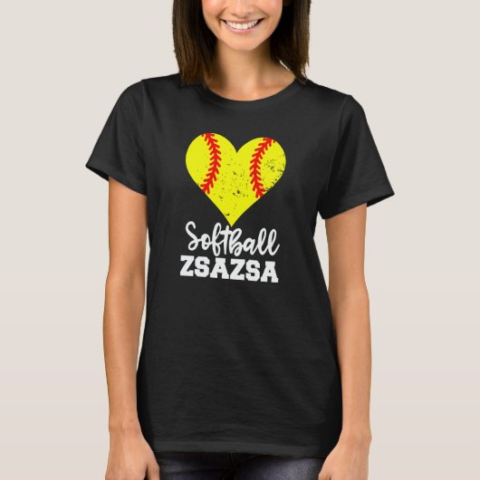 Softball ZsaZsa Softball Heart Grandma Zsa Zsa T-Shirt (Vorderseite)