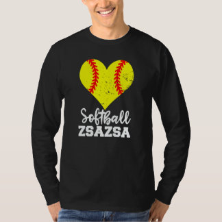 Softball ZsaZsa Softball Heart Grandma Zsa Zsa T-Shirt