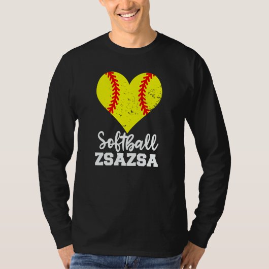 Softball ZsaZsa Softball Heart Grandma Zsa Zsa T-Shirt (Vorderseite)