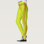 Softballball Naht näht Muster Leggings<br><div class="desc">Softballball Naht näht Muster Legging. Softball- oder Damenbaseball ist ein populärer Sport der Mädchen in USA. Ein niedliches Geschenk für einen Softballspieler unter Familie oder Freunden.</div>