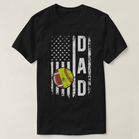 SoftballDad US-FlaggeSoftball-Vater T-Shirt (Design vorne)