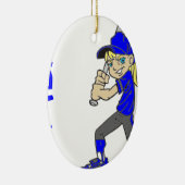 SOFTBALLMÄDCHEN KERAMIKORNAMENT (Rechts)