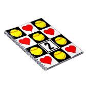 Softballs & Herz Custom Player Jersey-Nummer Notizblock (Rechte Seite)