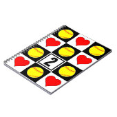 Softballs & Herz Custom Player Jersey-Nummer Notizblock (Linke Seite)