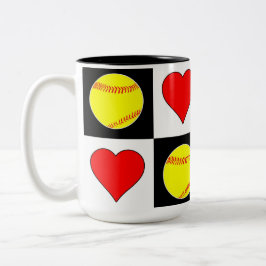 Softballs & Hörmuster Niedlicher FastpechSoftball Zweifarbige Tasse