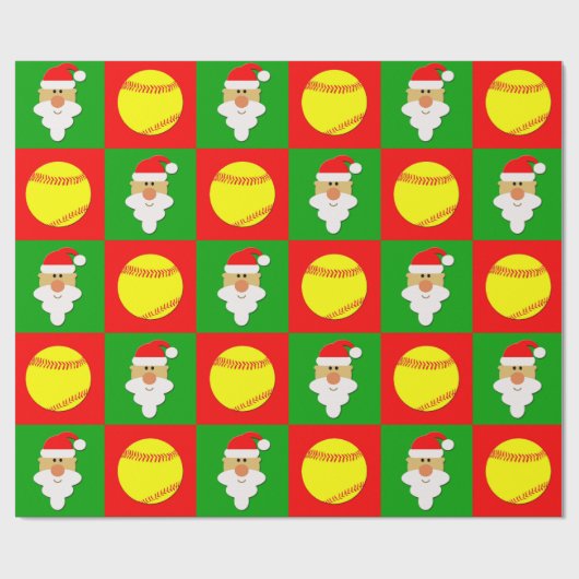Softballs und Weihnachtsweihnachtsbäume Geschenkpapier (Flach)