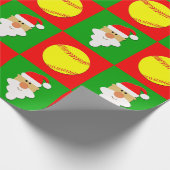 Softballs und Weihnachtsweihnachtsbäume Geschenkpapier (Ecke)