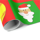 Softballs und Weihnachtsweihnachtsbäume Geschenkpapier (Rolleneckpunkt)