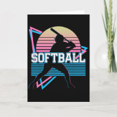Softballspieler Retro  Karte (Vorderseite)