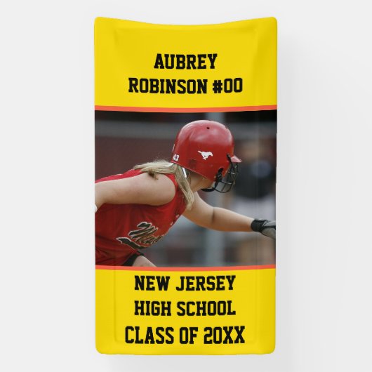 Softballspielerin Abschluss Absolvent Senior Außen Banner (Vertikal)