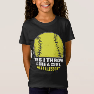 Softballspielgeschenk für Mädchen Niedlicher Softb T-Shirt