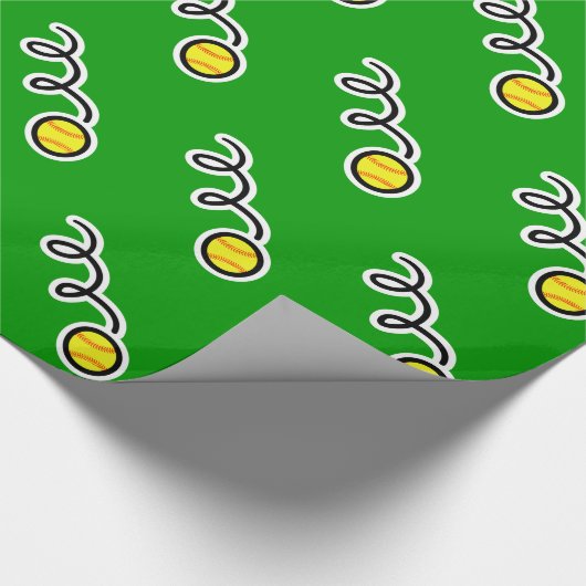 Softballthema-Packpapier Geschenkpapier (Ecke)