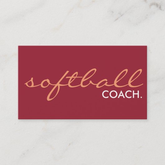 Softballtrainer. (Farbe kundengerecht) Visitenkarte (Vorderseite)