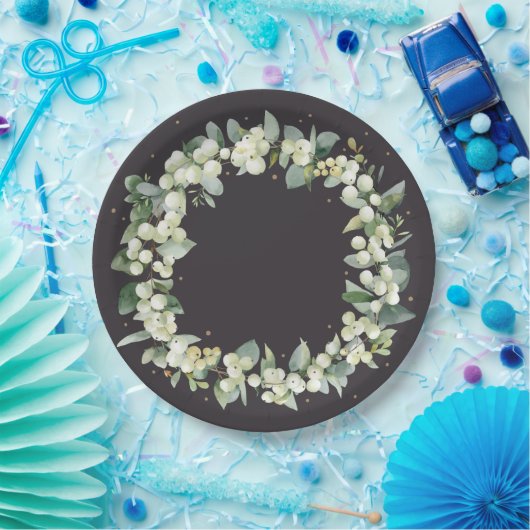 SoftBlack Snowberry Weihnachtsfeier Pappteller (Party)