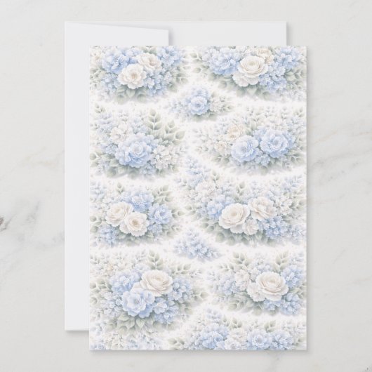 SoftBlue Blumenmuster Elegant Romantisch Botanisch (Vorderseite)