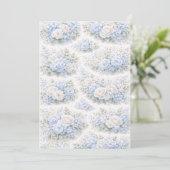 SoftBlue Blumenmuster Elegant Romantisch Botanisch (Stehend Vorderseite)