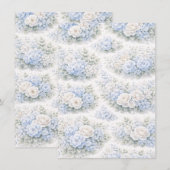 SoftBlue Blumenmuster Elegant Romantisch Botanisch Ankündigung (Vorne/Hinten)