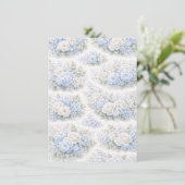 SoftBlue Blumenmuster Elegant Romantisch Botanisch Ankündigung (Stehend Vorderseite)