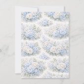 SoftBlue Blumenmuster Elegant Romantisch Botanisch Ankündigung (Rückseite)