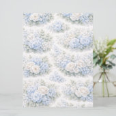 SoftBlue Blumenmuster Elegant Romantisch Botanisch Einladung (Stehend Vorderseite)