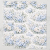 SoftBlue Blumenmuster Elegant Romantisch Botanisch Einladung (Vorne/Hinten)