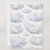 SoftBlue Blumenmuster Elegant Romantisch Botanisch Einladung (Rückseite)