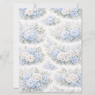 SoftBlue Blumenmuster Elegant Romantisch Botanisch Einladung