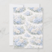 SoftBlue Blumenmuster Elegant Romantisch Botanisch Einladung (Rückseite)