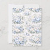 SoftBlue Blumenmuster Elegant Romantisch Botanisch Save The Date (Rückseite)