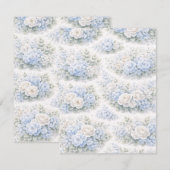 SoftBlue Blumenmuster Elegant Romantisch Botanisch Save The Date (Vorne/Hinten)