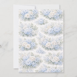 SoftBlue Blumenmuster Elegante Romantische Botanik Einladung