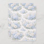 SoftBlue Floral Pattern Elegant Romantic Botanical Ankündigung (Vorne/Hinten)