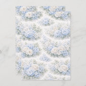 SoftBlue Floral Pattern Elegant Romantic Botanical Einladung (Vorne/Hinten)