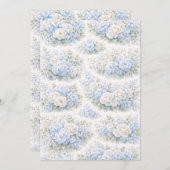 SoftBlue Floral Pattern Elegant Romantic Botanical Einladung (Vorne/Hinten)