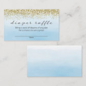 SoftBlue und Gold Baby Dusche Windelwanne Begleitkarte (Vorne/Hinten)