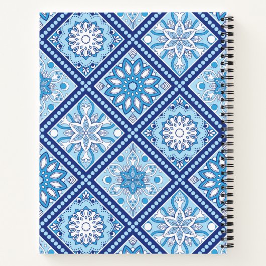 Softcover Lemon Blue Tile Monogram Sketchbook Notizblock (Rückseite)