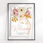 Softes Herbst-Frühlings-Blumen-Baby-Shower-Willkom Poster