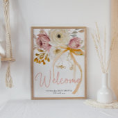 Softes Herbst-Frühlings-Blumen-Baby-Shower-Willkom Poster