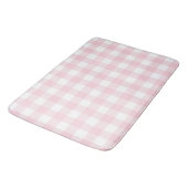 Softest Light Pink Gingham Buffalo Karo Kariert Badematte (Schrägansicht)