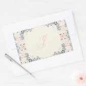 Softest Monogram | Floral Personal Custom Rechteckiger Aufkleber (Umschlag)