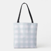 Softest Powder Light Blue Gingham Karo Kariert Tasche (Rückseite)