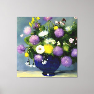 Softfarbige Blumenvase drucken Leinwanddruck